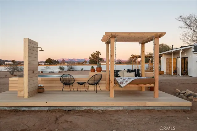 an outdoor space with patio