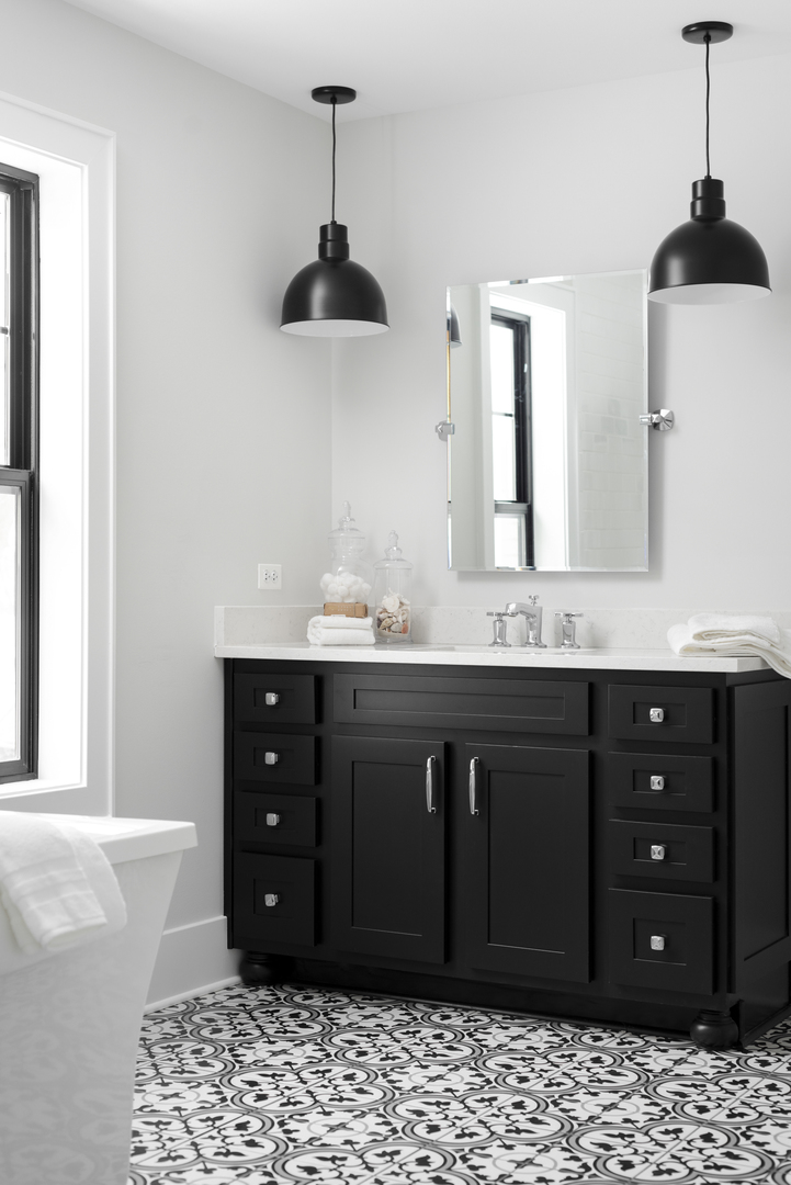 635 North Main Street Naperville, IL 60563 - Photo 10 of 26 a bathroom with a granite countertop sink and a mirror