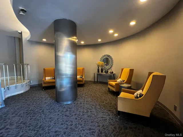 a view of a chairs in a room