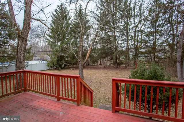 a view of deck with mountain view