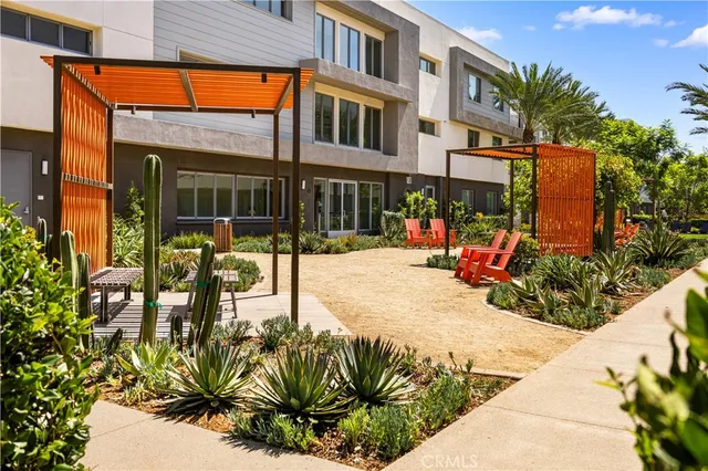 a view of street with seating area