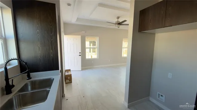a view of a bathroom with a tub