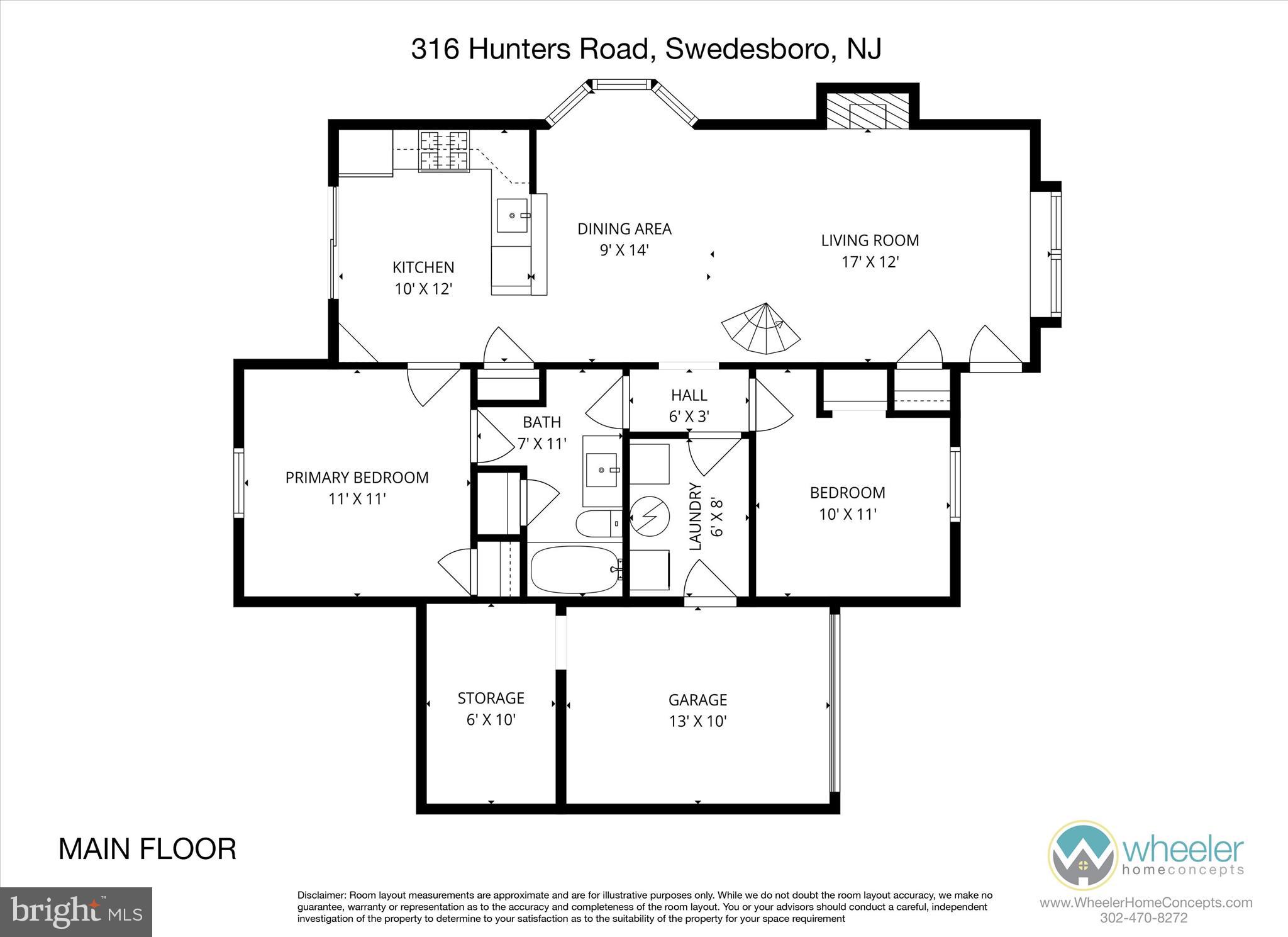 316 Hunters Road Swedesboro, NJ 08085 - Photo 31 of 32 Main Level Floor Plan