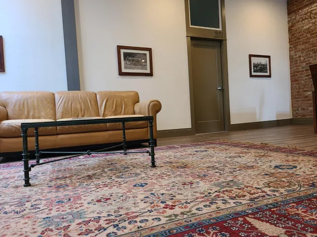 a living room with a couch