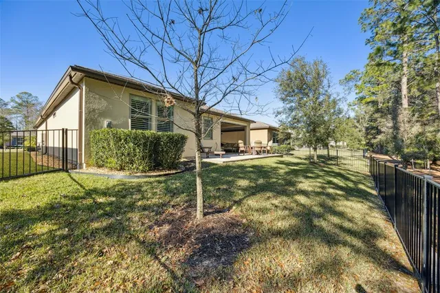 a view of a swimming pool with lounge chairs