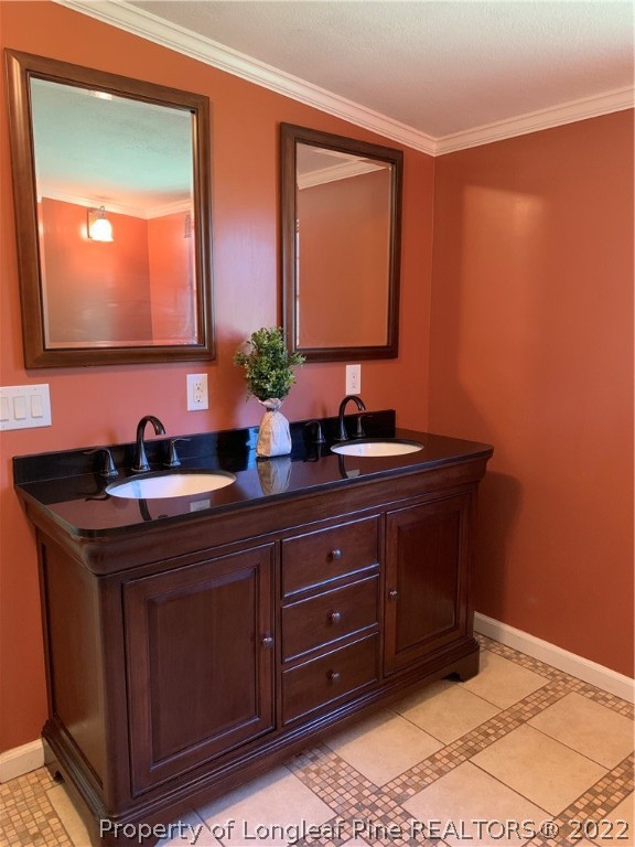 228 L A Sandy Road Raeford, NC 28376 - Photo 22 of 36 a bathroom with a sink and a mirror