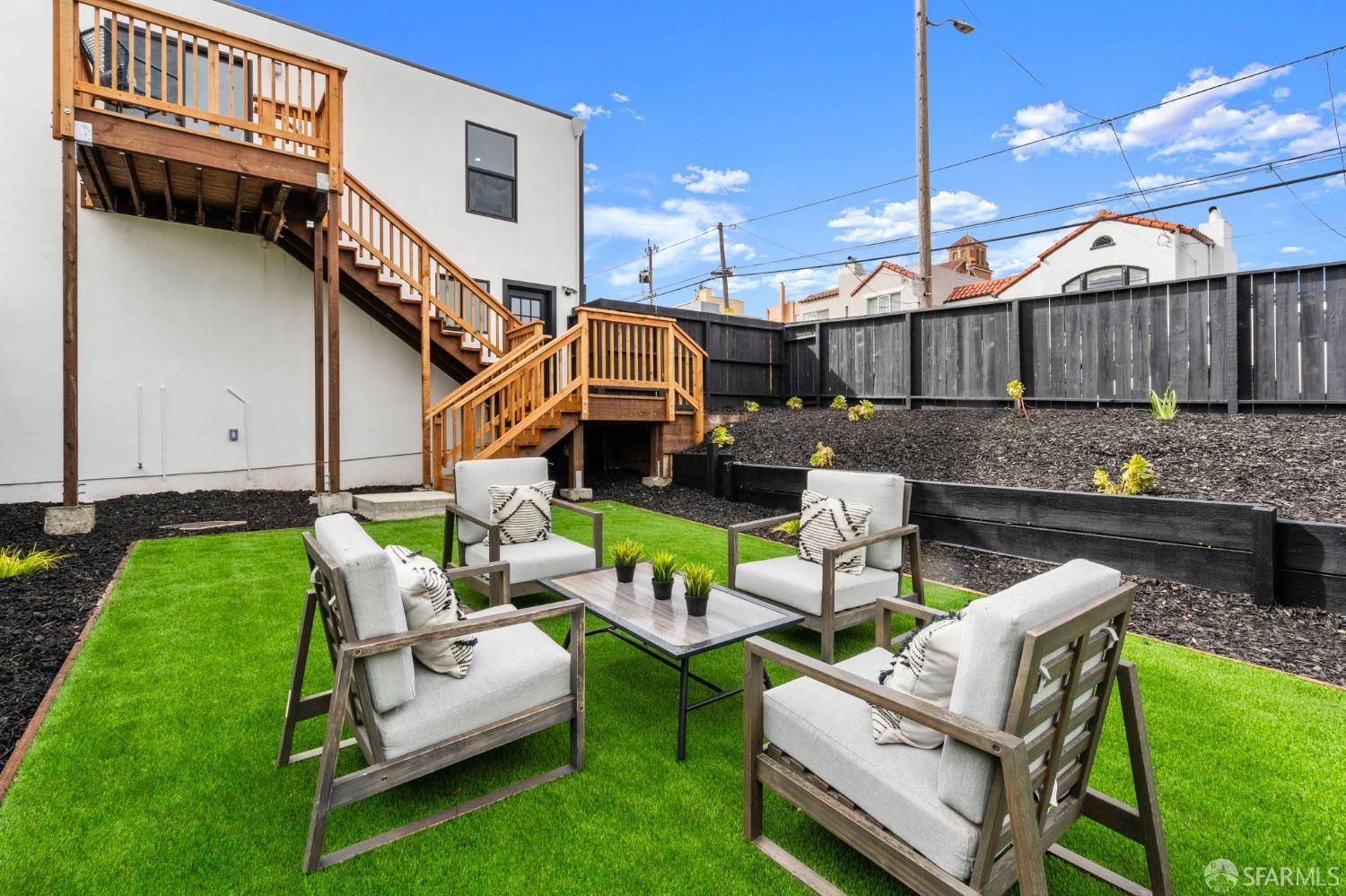 348 Edna Street San Francisco, CA 94112 - Photo 32 of 45 a view of a patio with couches chairs and a fire pit