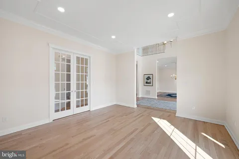 a living room with a rug