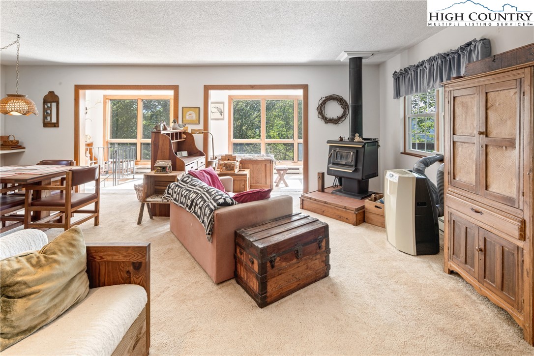 2811 Georges Gap Road Vilas, NC 28692 - Photo 5 of 39 a living room with furniture and a floor to ceiling window