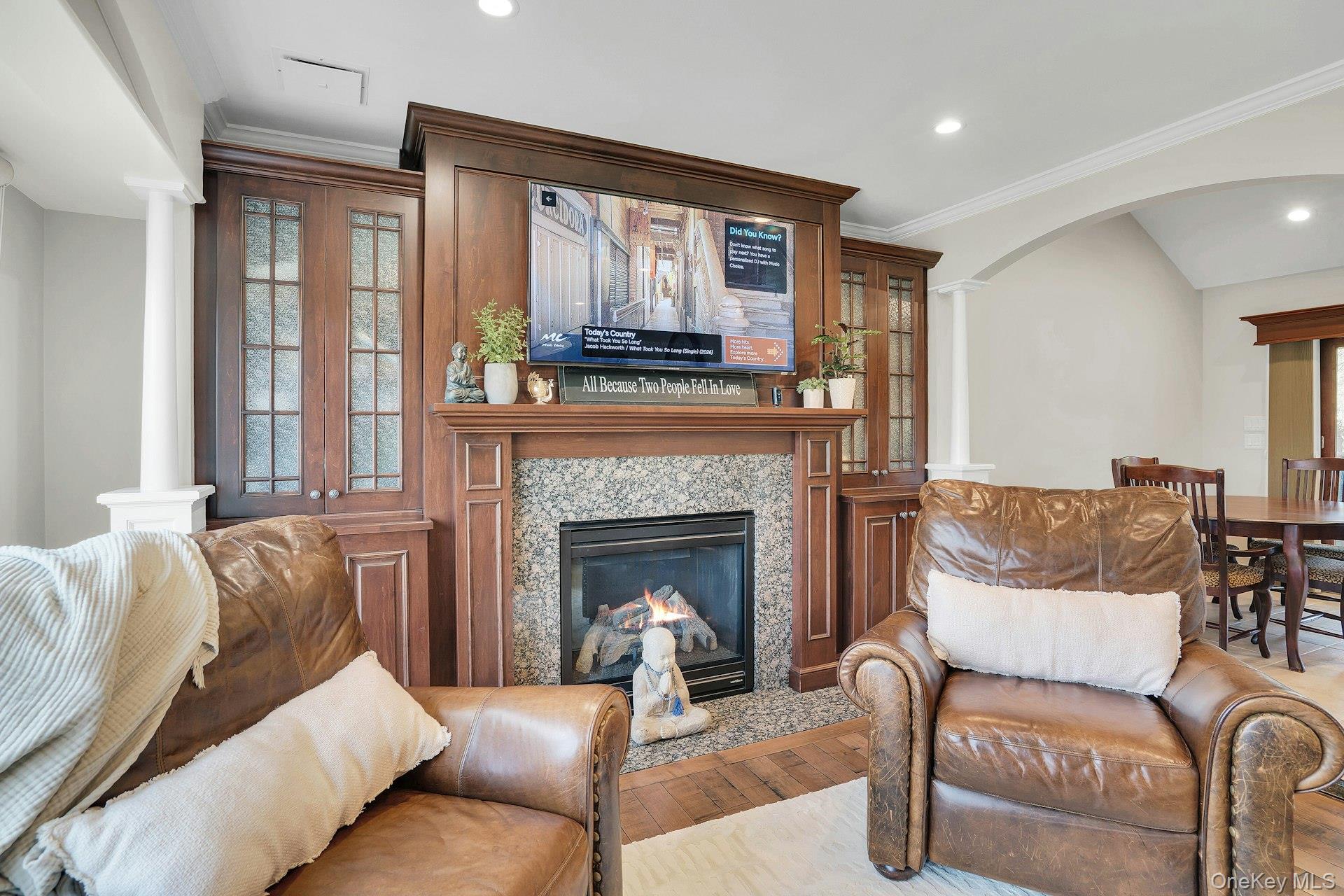 101 Hayrick Lane Commack, NY 11725 - Photo 10 of 50 a living room with furniture and a fireplace