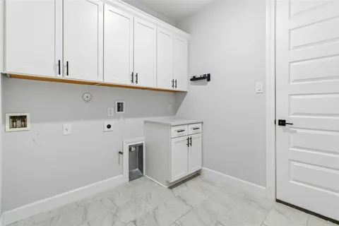 a view of cabinets and window