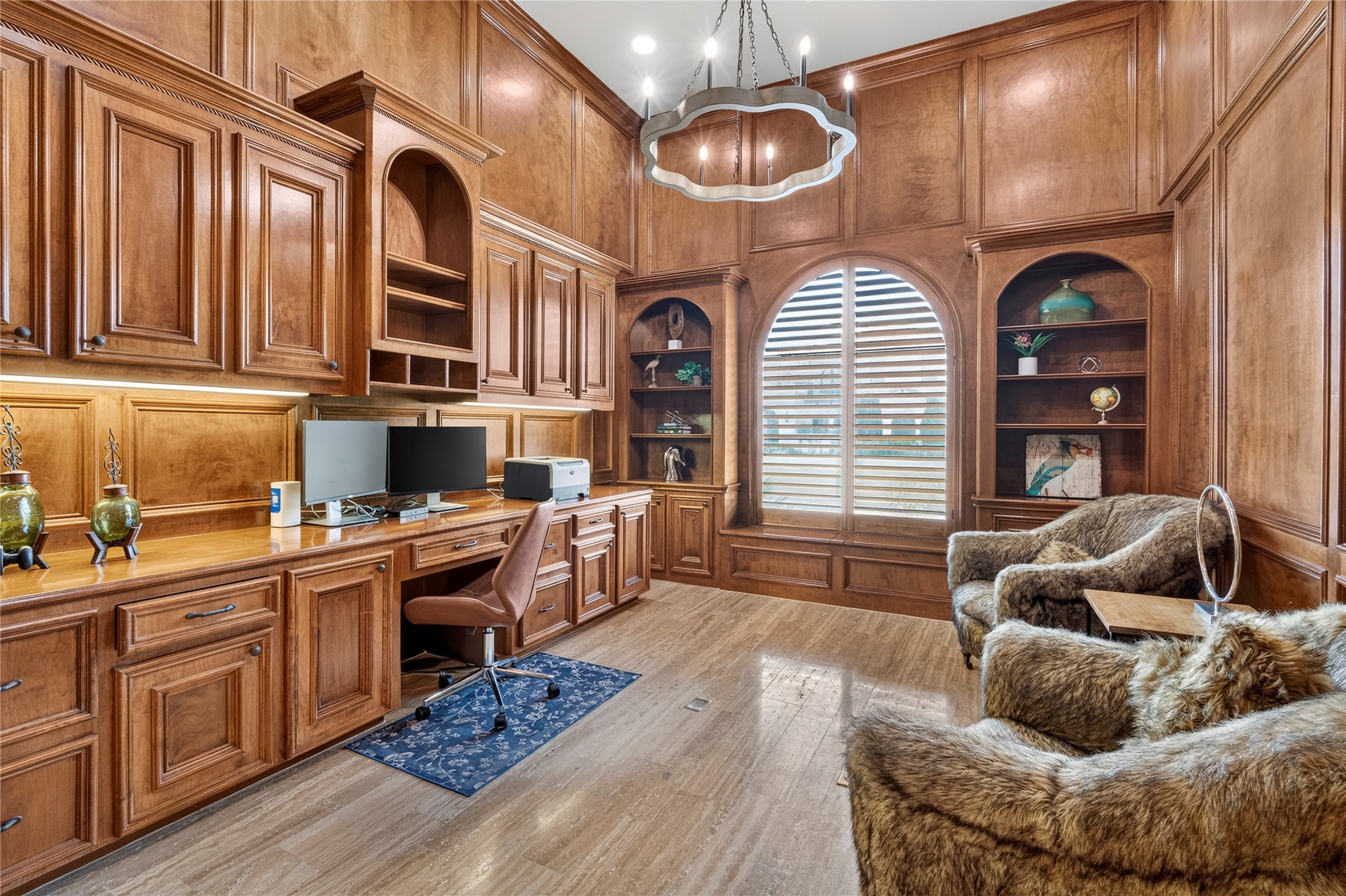 26 Post Shadow Estate Drive Spring, TX 77389 - Photo 12 of 49 Home office with custom built in workstation and cabinetry, is at a mezzanine level off of the foyer
