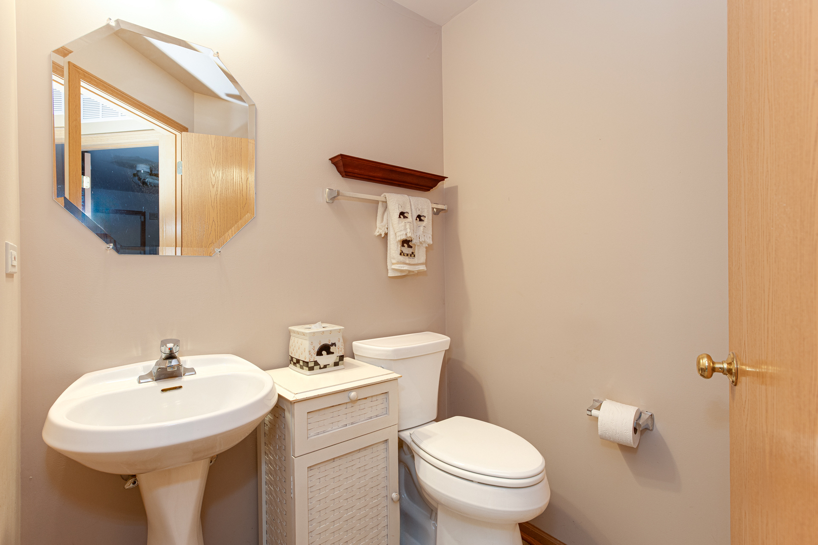 206 Brompton Lane, Unit A Sugar Grove, IL 60554 - Photo 11 of 17 a bathroom with a sink a toilet and mirror
