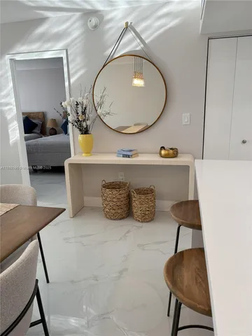 a living room with a couch and a table