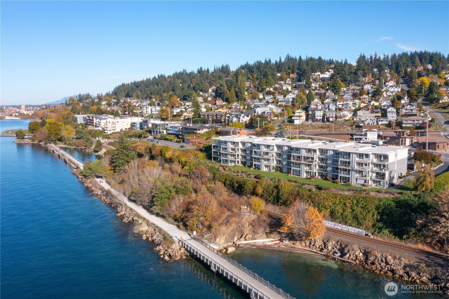 600 South State Street, Unit 208 Bellingham, WA 98225 - Photo 25 of 34 a view of a city and an ocean view