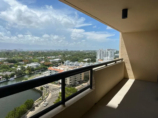 a view of city from a balcony