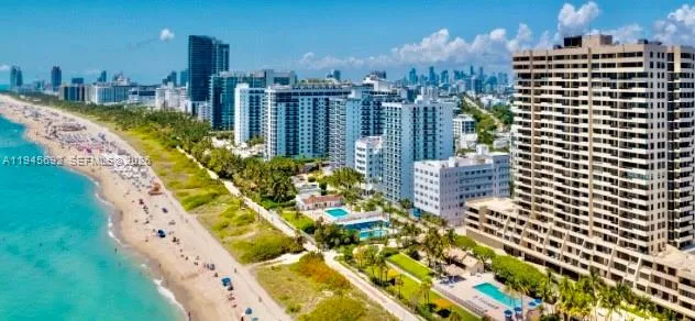 a city view with tall buildings