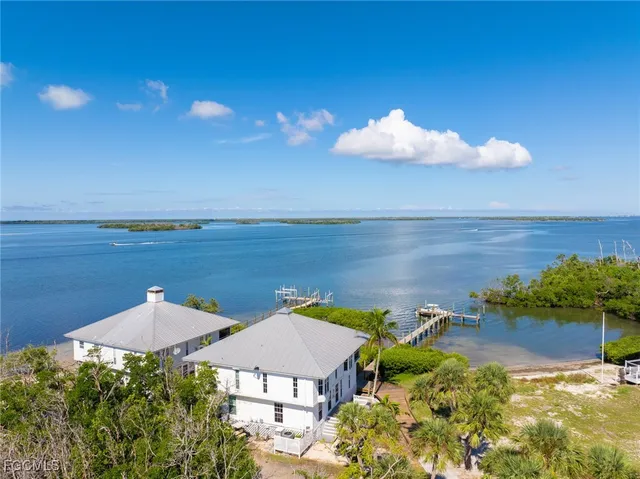 a view of a lake with a mountain in the back