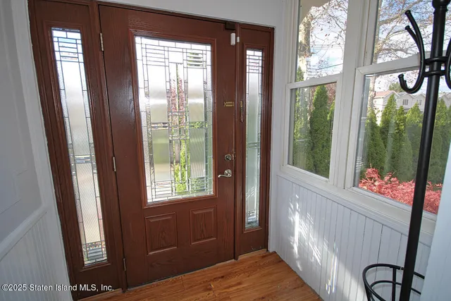 a view of an entryway with a window