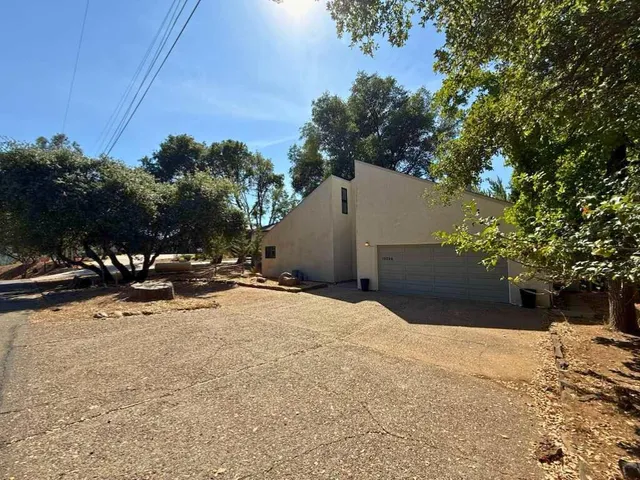a street view with a outdoor space