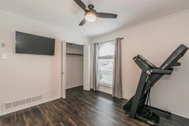 a view of a backyard with a small pool