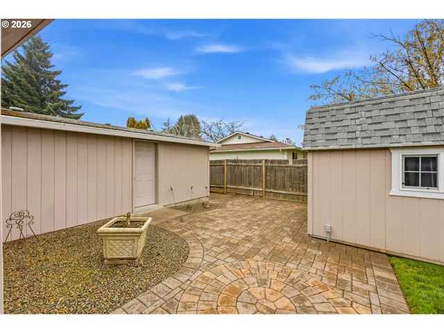 a view of backyard of house