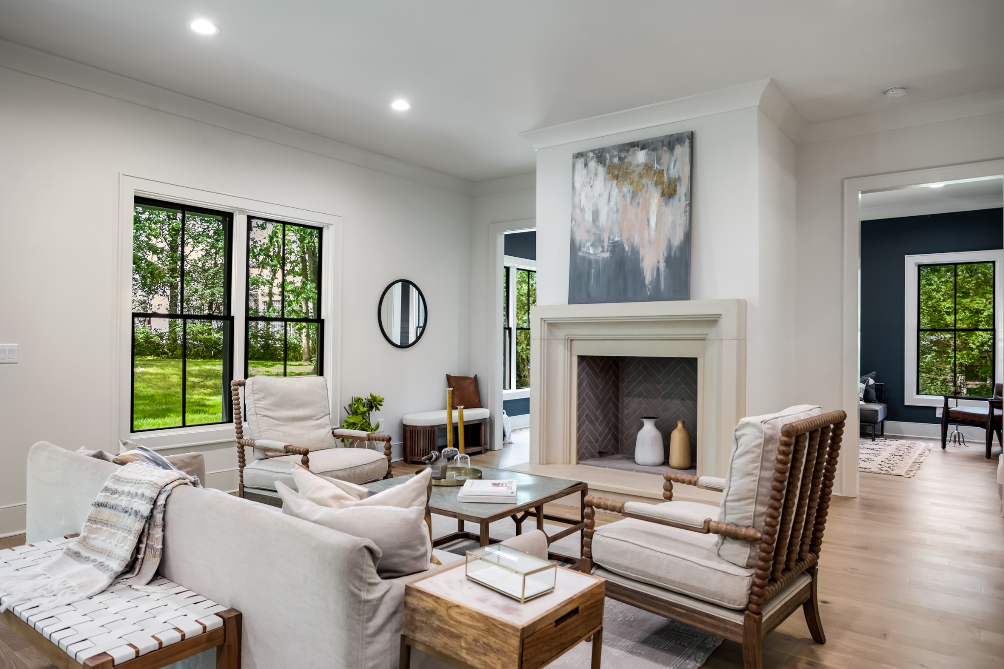 709 Brook Hollow Road Nashville, TN 37205 - Photo 18 of 55 a living room with furniture fireplace and a large window