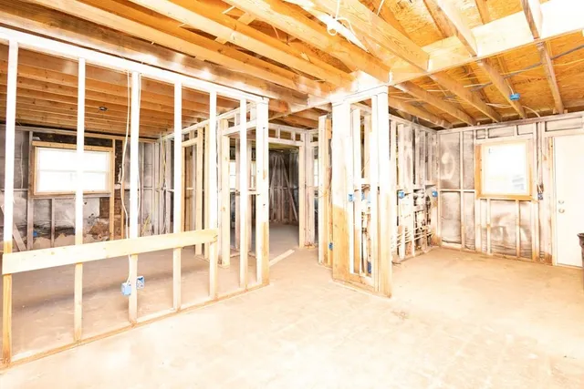 a view of a building with a street