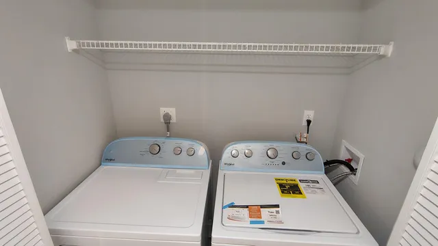 a room with toys and washer