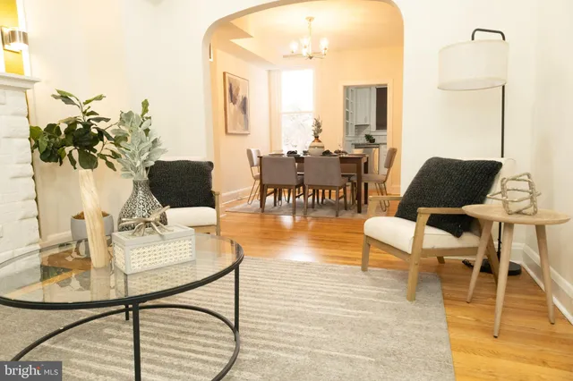 a living room with furniture