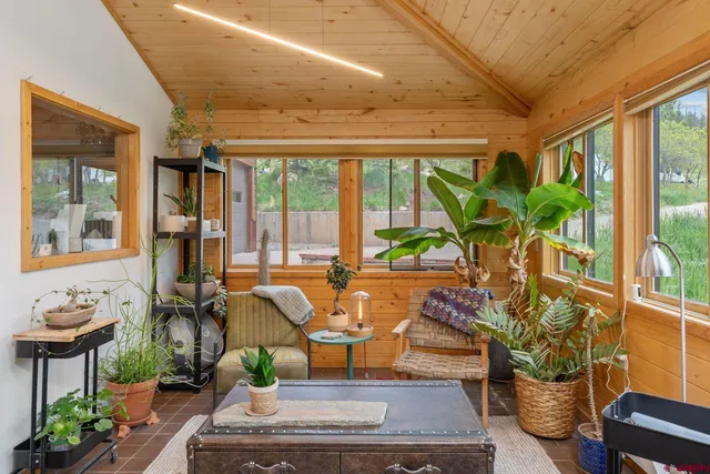 a view of a lake with a mountain in the background