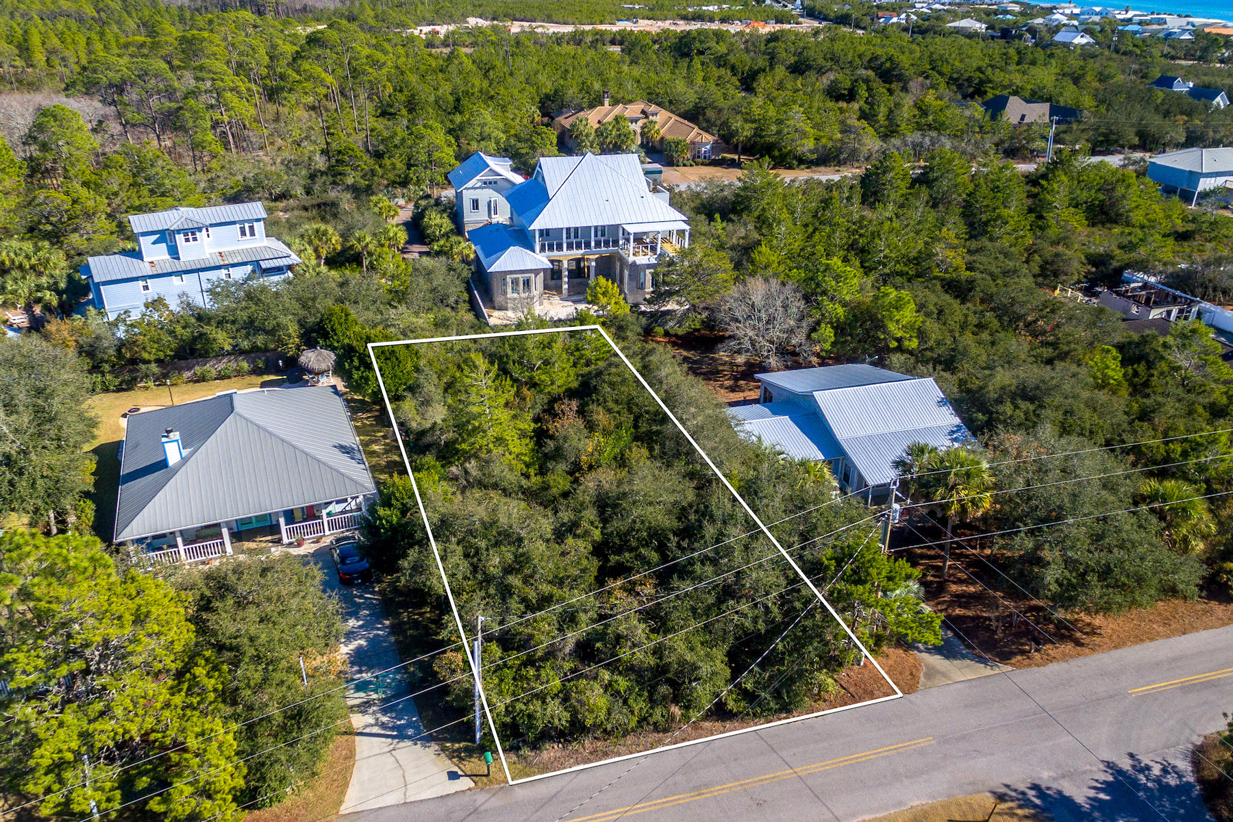Lot 16 A St Inlet Beach Inlet Beach, FL 32461 - Photo 4 of 16 an aerial view of a house with a garden