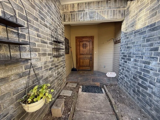 a view of a wooden door