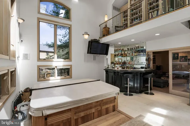 a view of a chairs and table in a room