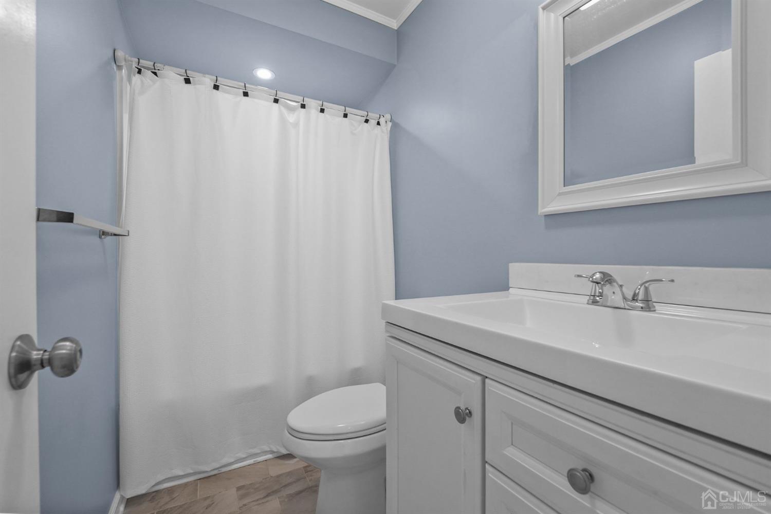 1067 Riverton Street North Brunswick, NJ 08902 - Photo 32 of 45 a bathroom with a sink a toilet and shower