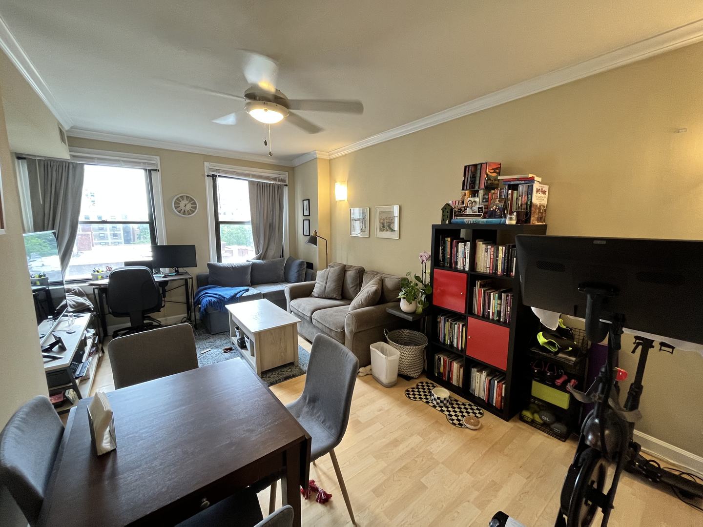 426 West Surf Street, Unit 618 Chicago, IL 60657 - Photo 2 of 11 a living room with furniture a flat screen tv and a window