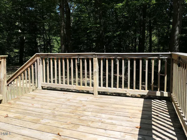 a view of a wooden deck