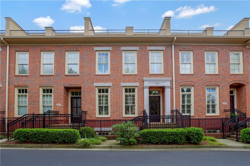 a front view of a building