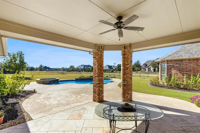 a view of a swimming pool and outdoor space