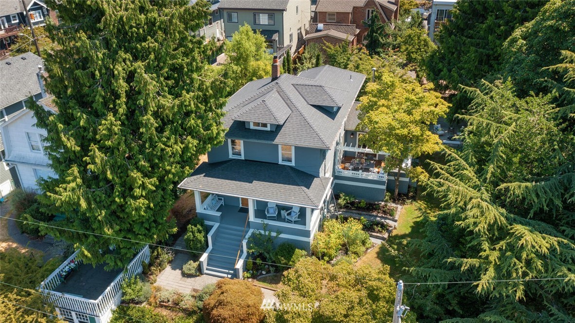 5124 1st Avenue Northwest Seattle, WA 98103 - Photo 34 of 35 aerial view of a house with a yard and garden