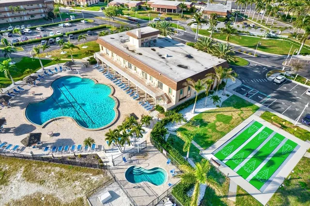 a view of a lake with houses