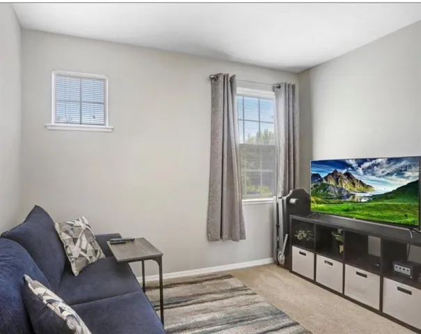 a living room with furniture