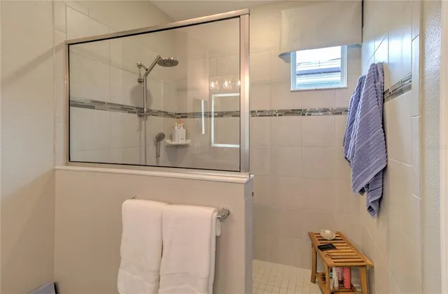 a bathroom with a shower