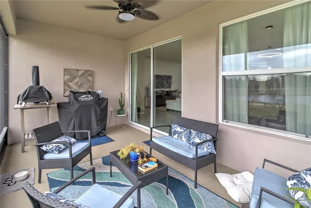 a living room with furniture