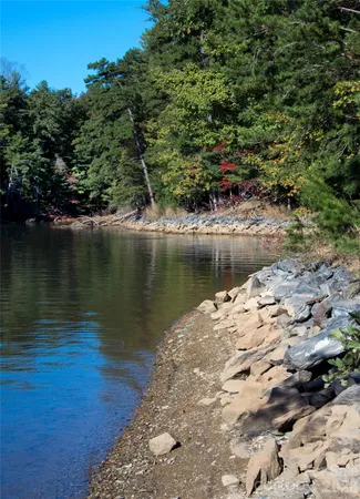 a view of a lake with houses