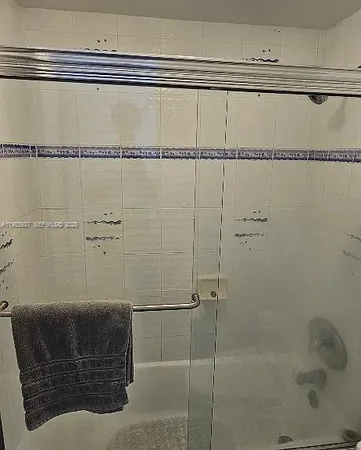 a bathroom with a shower