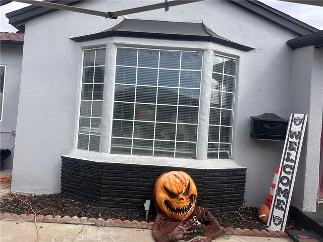 a front view of a house with windows