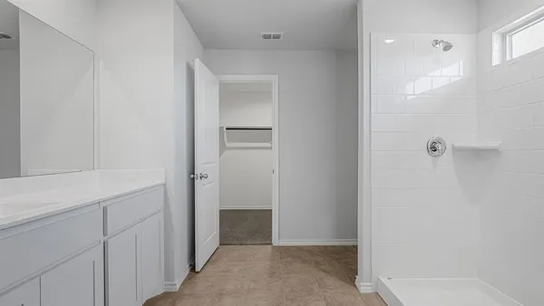 an empty room with an entryway