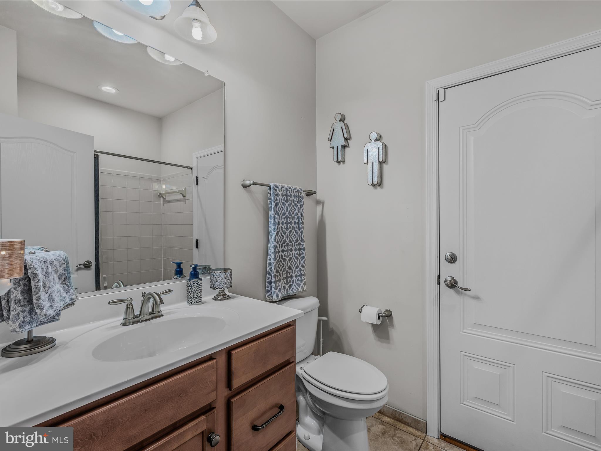 258 Tributary Trail Falling Waters, WV 25419 - Photo 25 of 89 a bathroom with a granite countertop sink toilet and shower