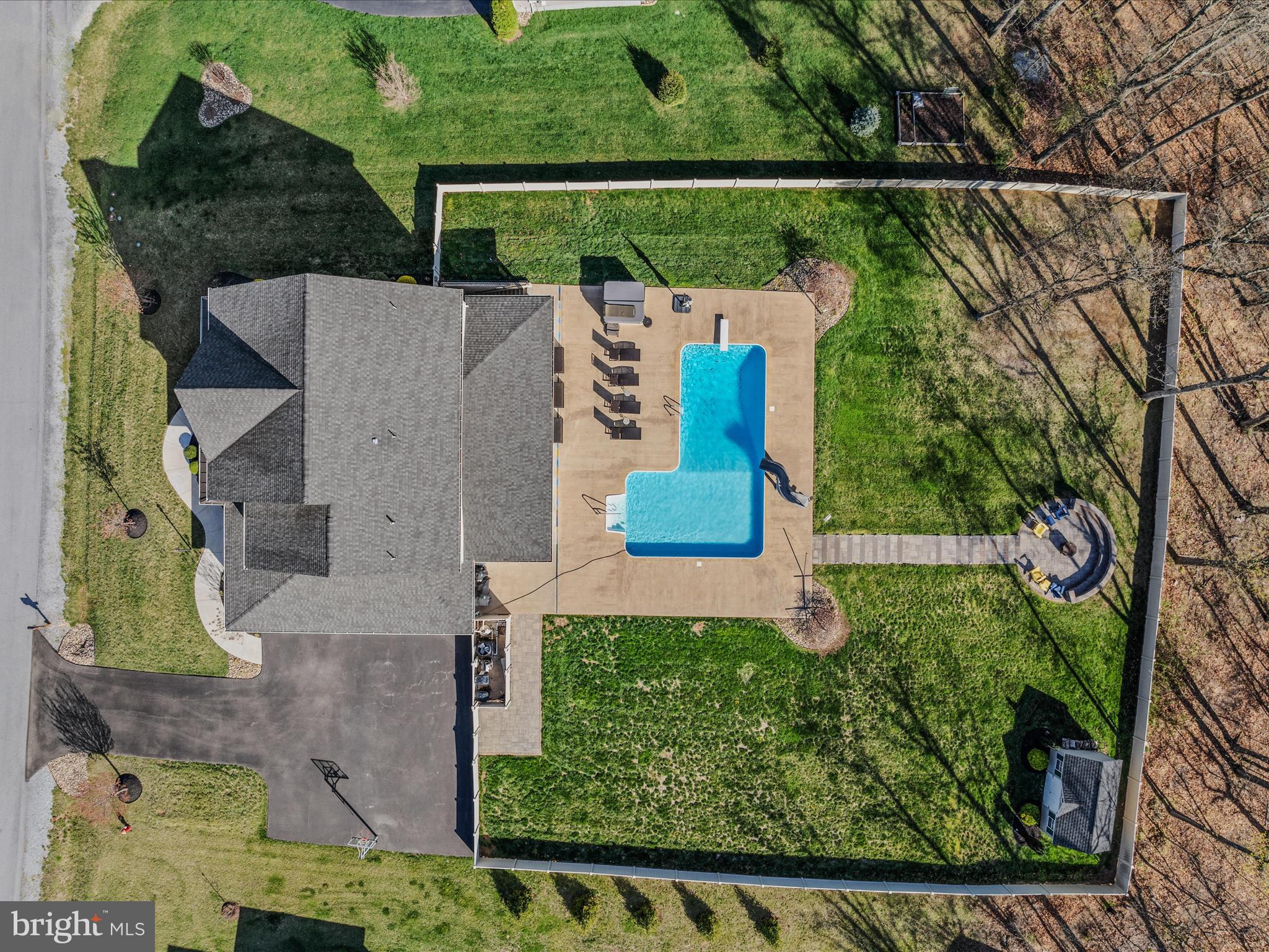 258 Tributary Trail Falling Waters, WV 25419 - Photo 86 of 89 an aerial view of house with swimming pool outdoor seating and yard